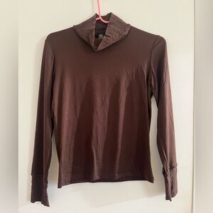 Only Hearts | Nylon + Lycra Turtleneck Brown Sheer Neck + Sleeves | Size M